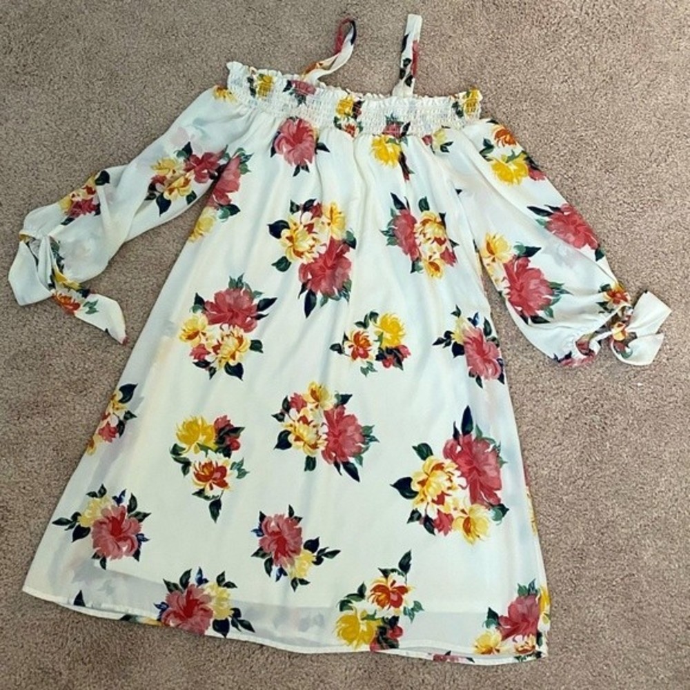 As U Wish Floral Off Shoulder Dress.